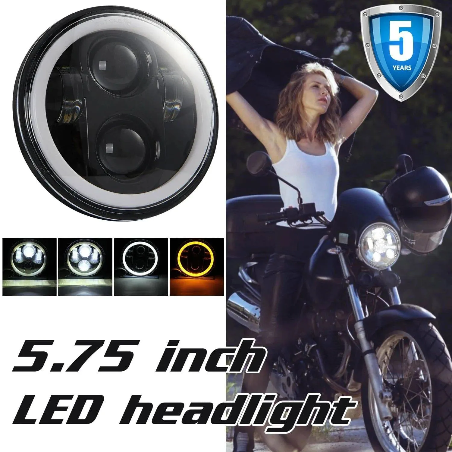 5.75 inch LED Headlight Motorcycle Projector Headlamp Super Wide Angle Driving Light Motorcycle Accessories