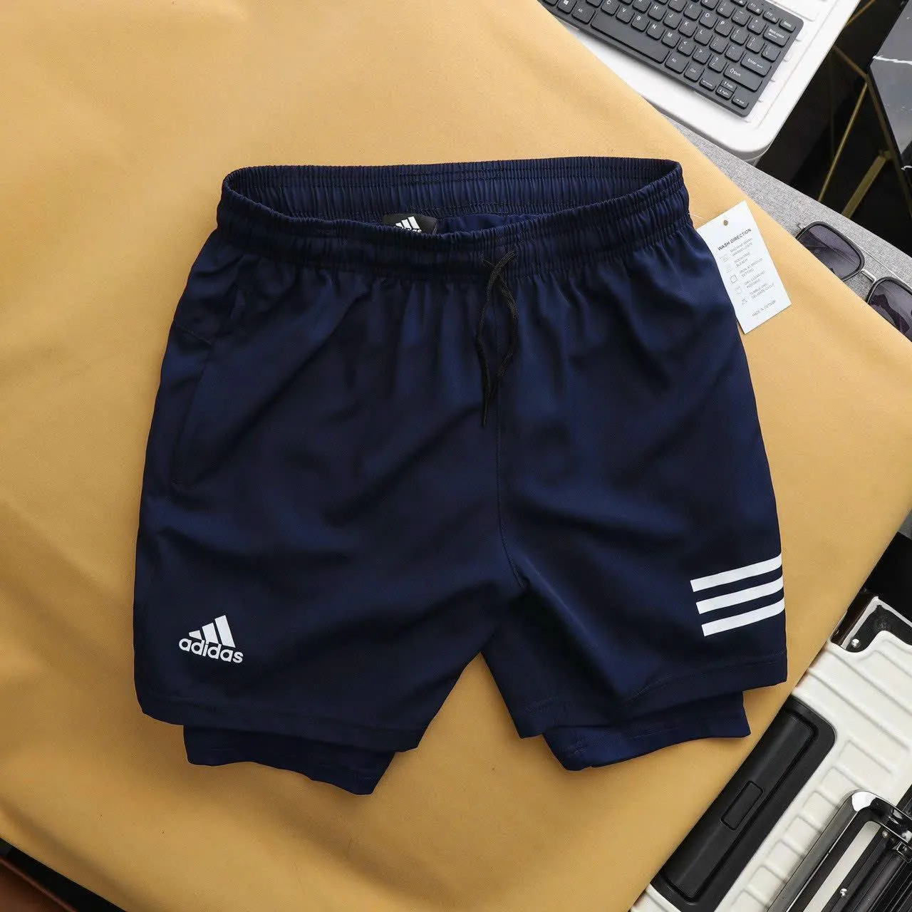 ADIDAS 2 LAYER TRAINING SHORTS