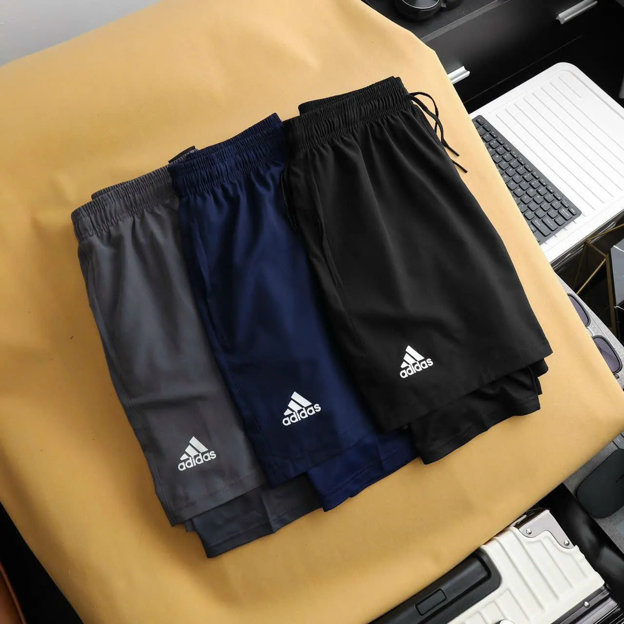 ADIDAS 2 LAYER TRAINING SHORTS