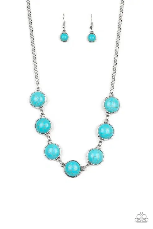 Adobe Attitude Turquoise Blue Necklace - Paparazzi Accessories