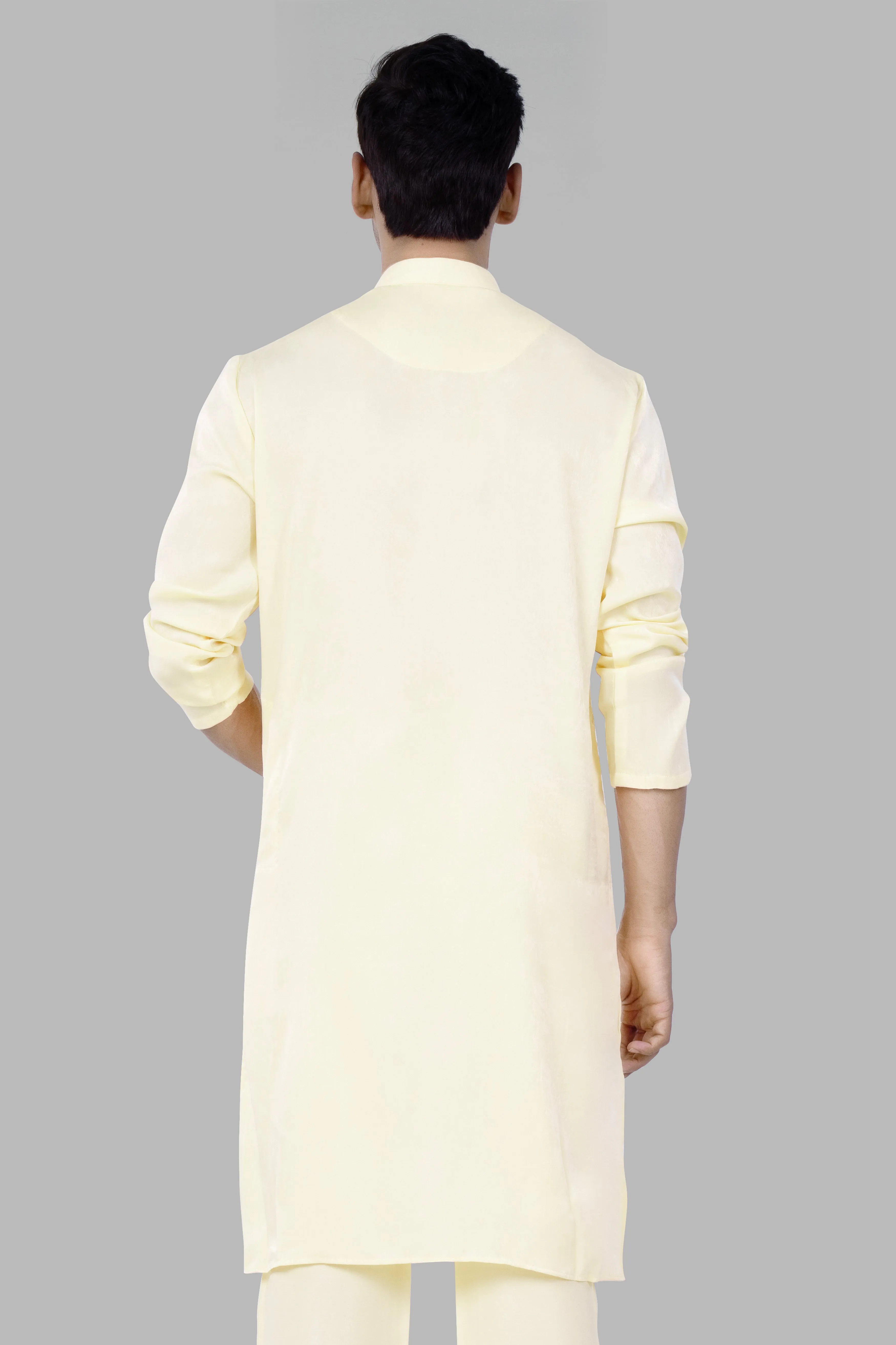 Apricoat Cream Subtle Sheen Viscose Kurta