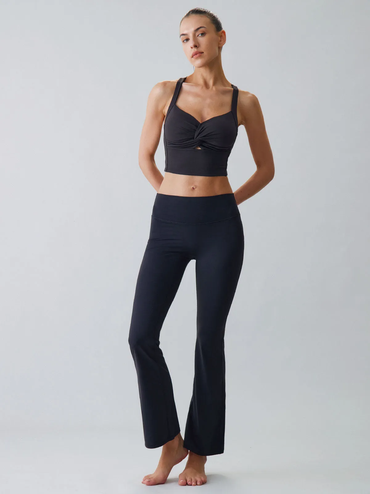 Black Twist X Cross Cami Top - Light Support