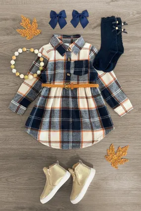 Blue Plaid Flannel Dress