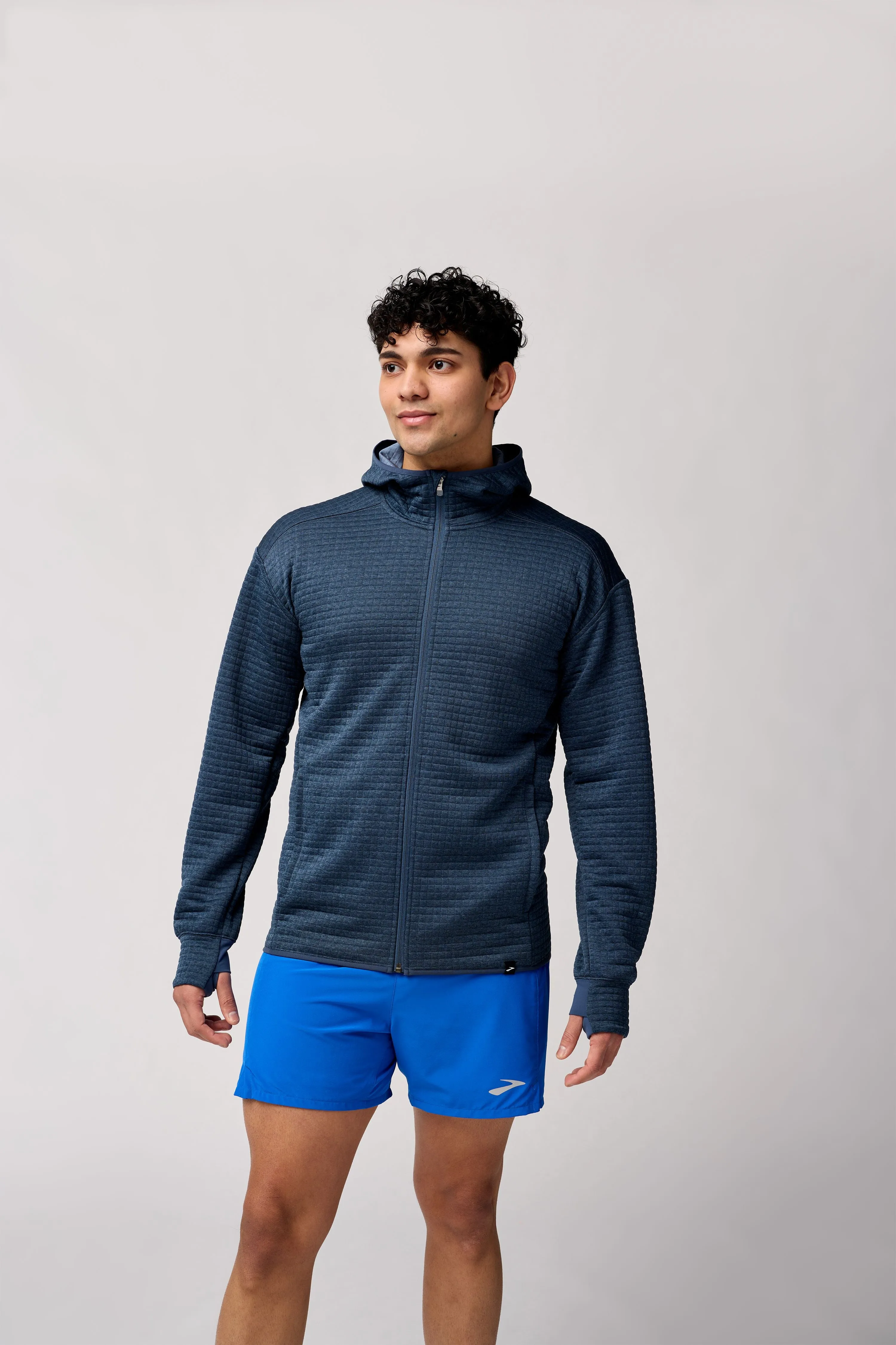 Brooks | Active Midweight Hoodie | Men's | Heather Blue Slate