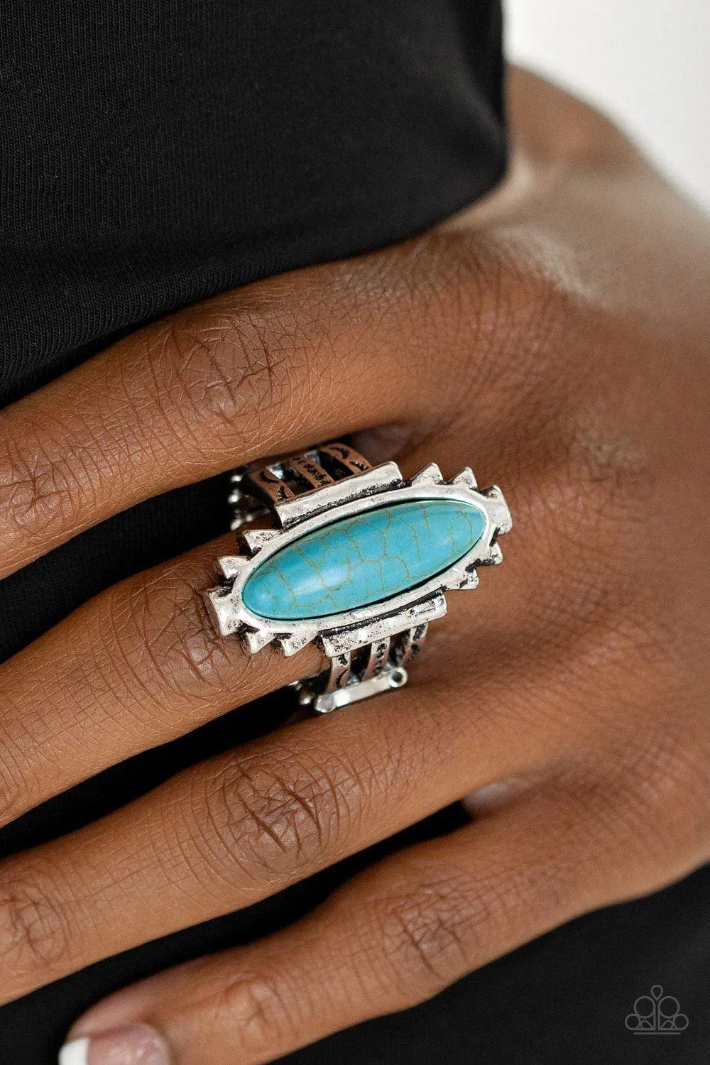 Canyon Colada Turquoise Blue Stone Ring - Paparazzi Accessories