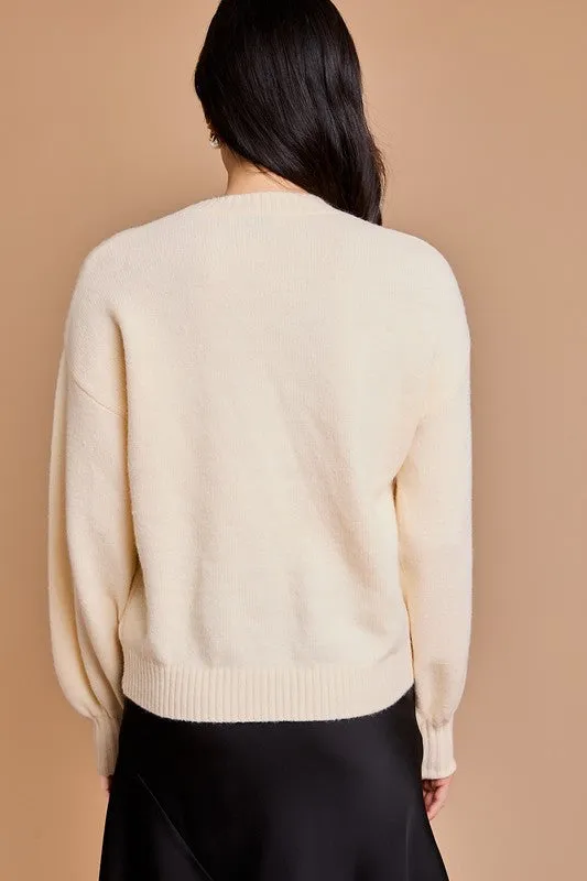 Chelsea Cream Bow Sweater