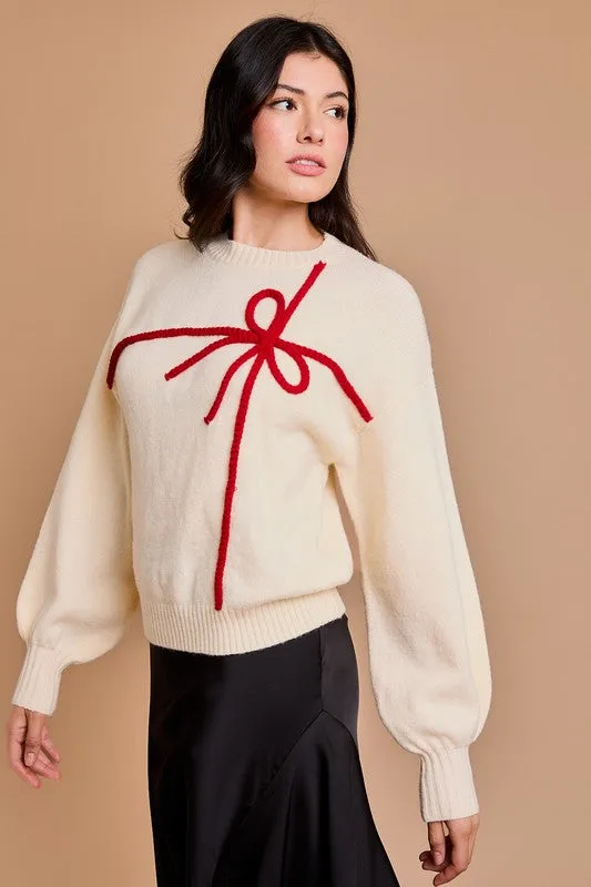 Chelsea Cream Bow Sweater