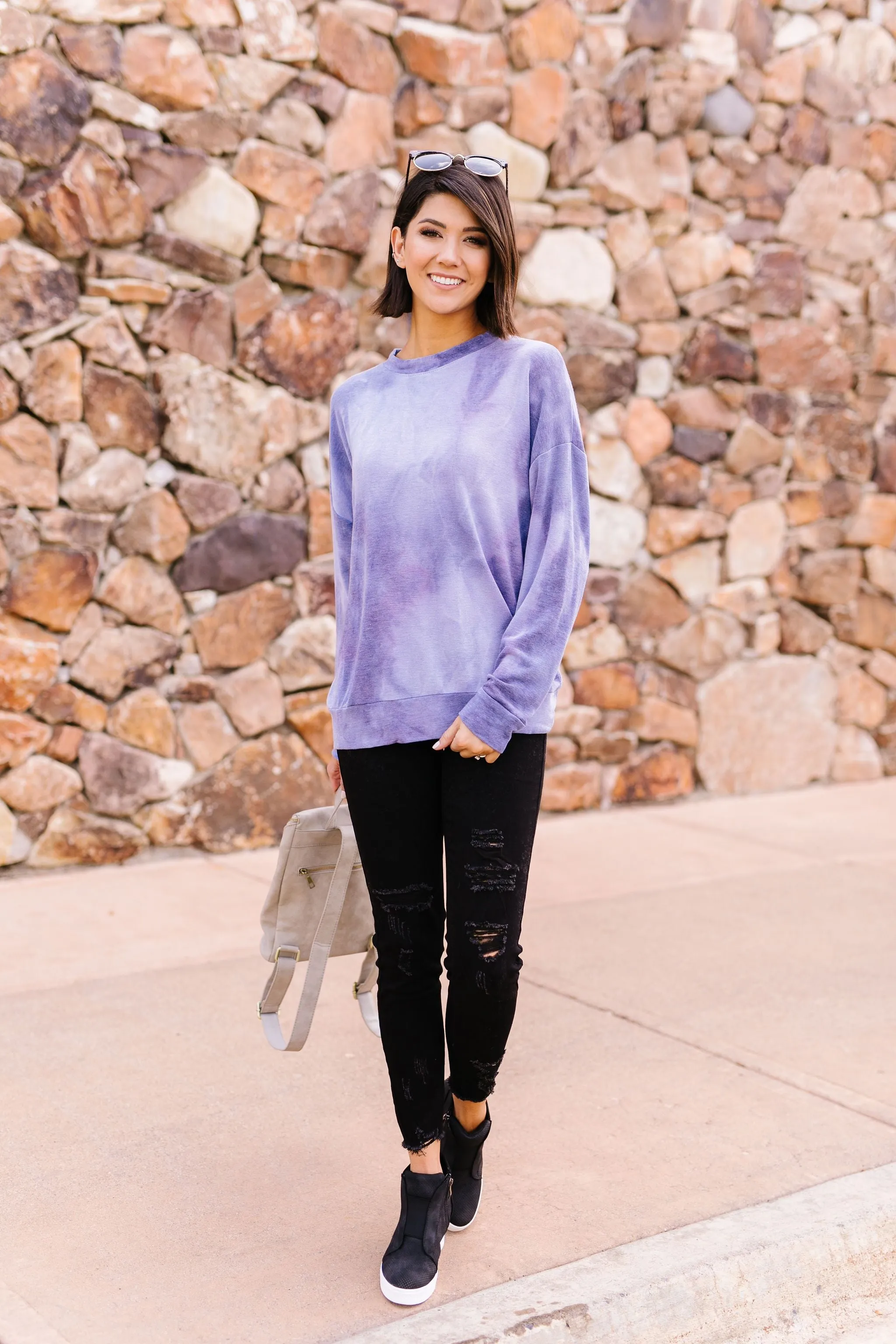 Clear Waters Tie Dye Sweatshirt In Faded Indigo