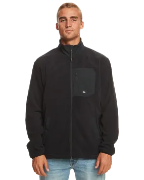 Collar Zip Fleece Jacket in Black