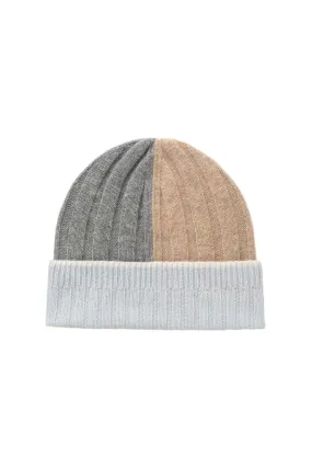 Colour Block Cashmere Beanie