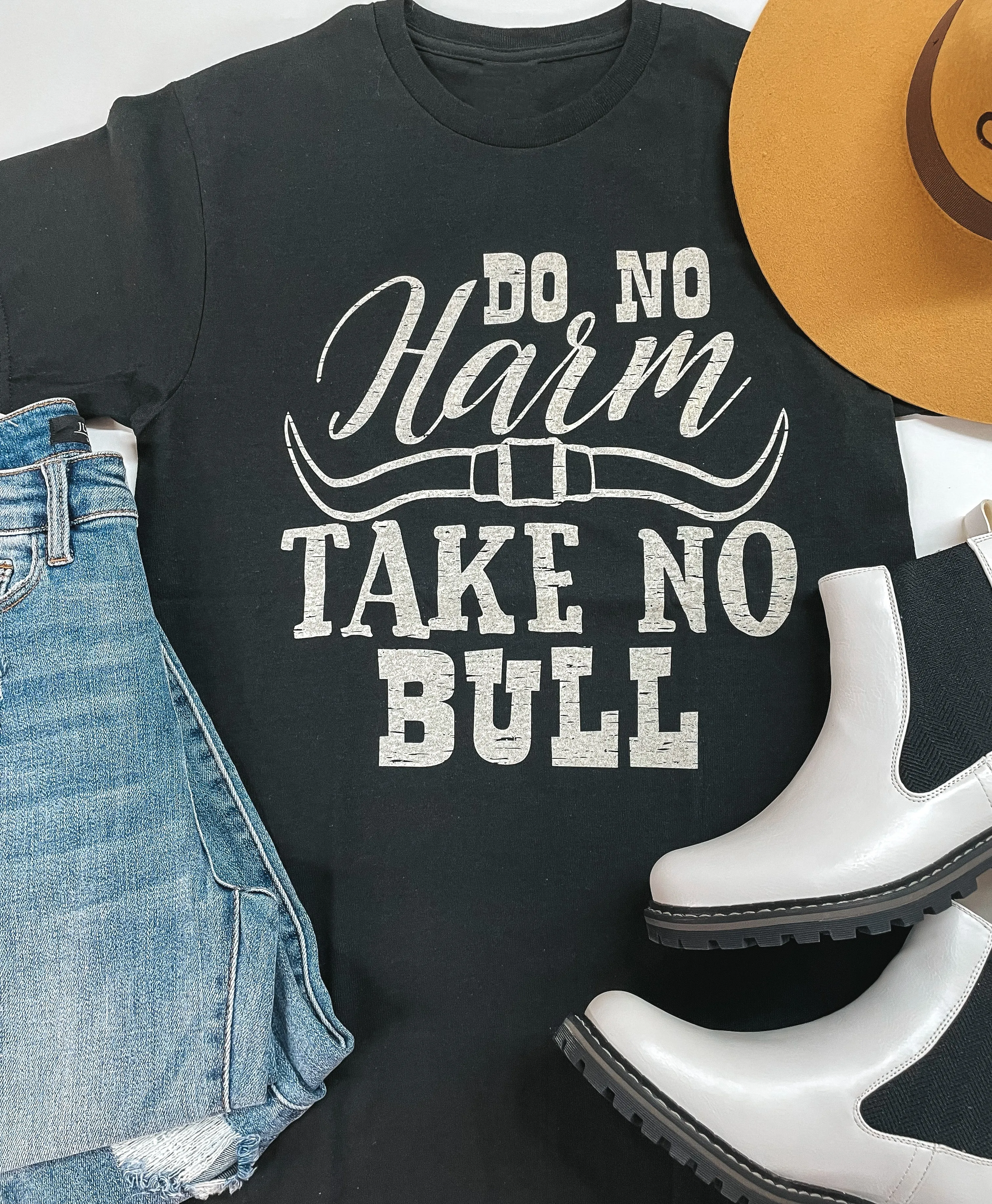 Do No Harm Take No Bull Short Sleeve Graphic Tee in Black