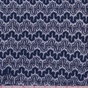 Electric Violet Squiggle Lace Fabric