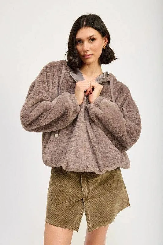 Emory Park Fuzzy Hooded Jacket