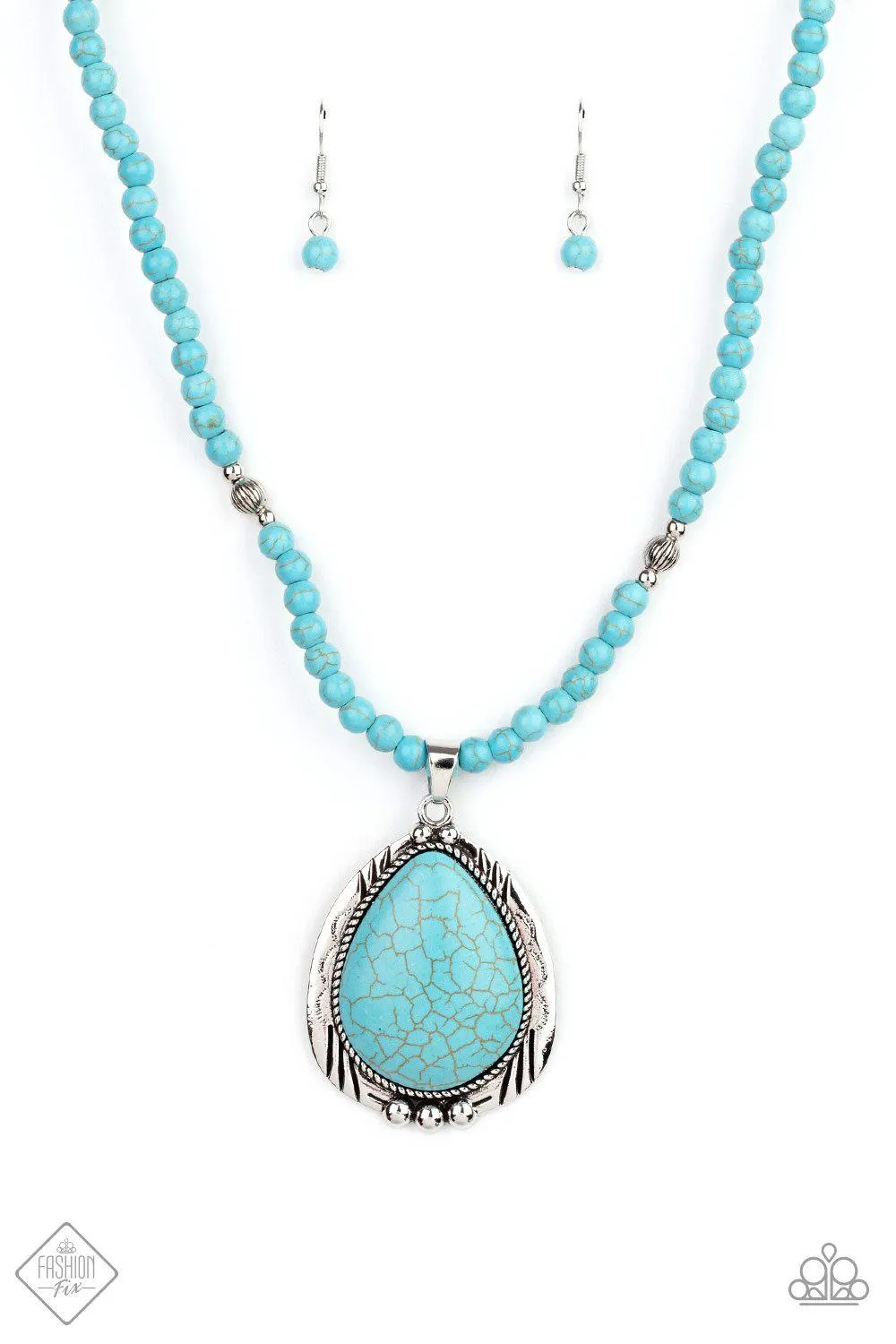 Evolution Turquoise Blue Stone Necklace - Paparazzi Accessories