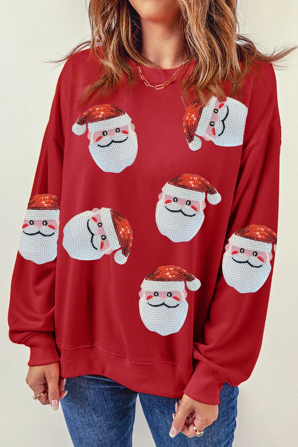 Fiery Red Santa Claus Graphic Sweatshirt