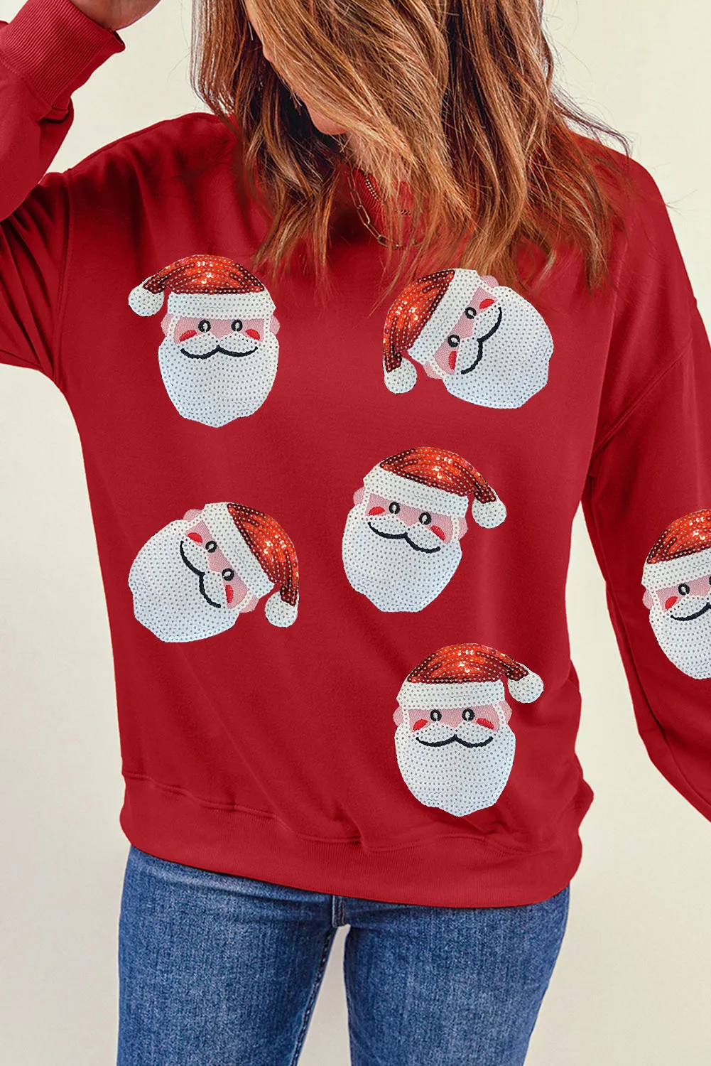 Fiery Red Santa Claus Graphic Sweatshirt