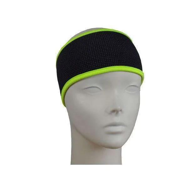 FINAL SALE: Kids Reflective PonyBand Headband in Black/Flo Lime