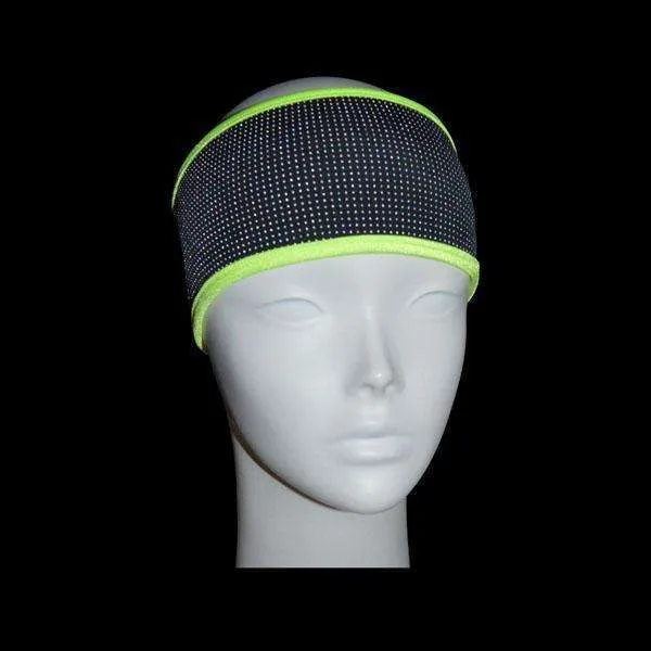 FINAL SALE: Kids Reflective PonyBand Headband in Black/Flo Lime