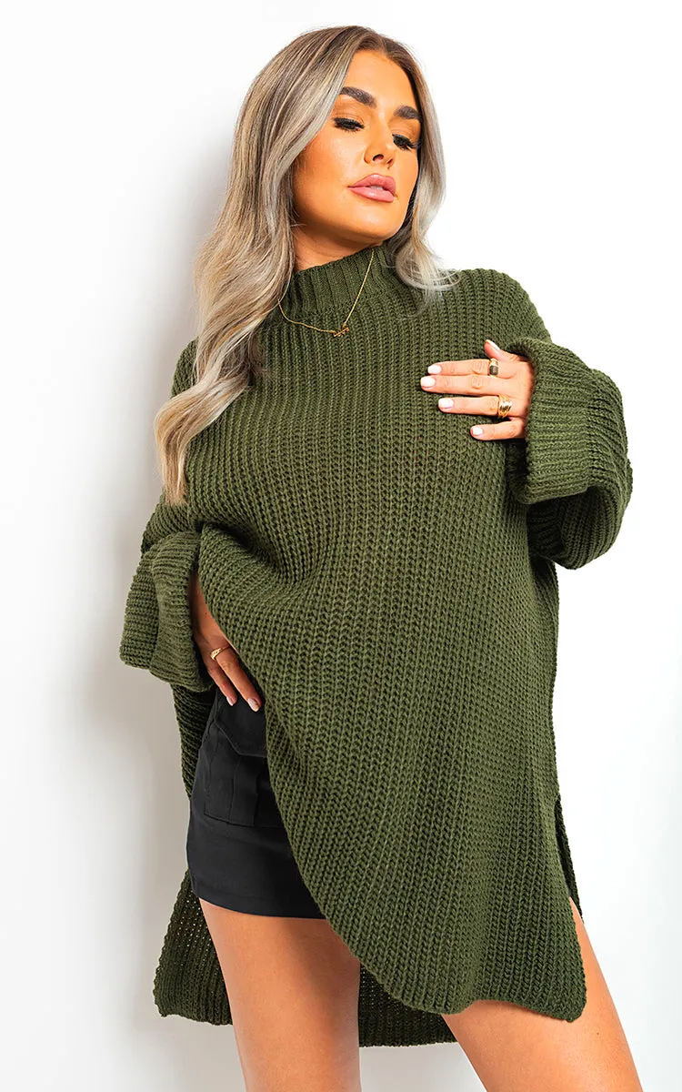 Honor High Neck Oversized Long Sleeve Knitted Jumper