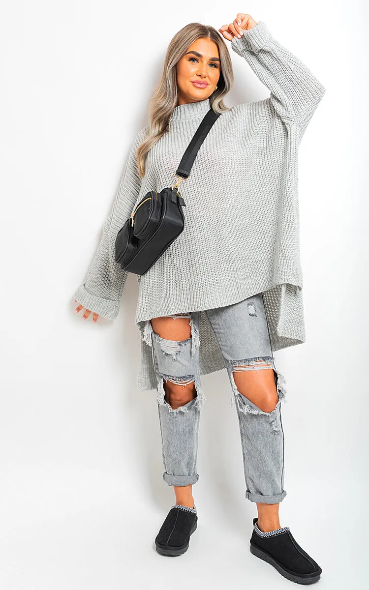 Honor High Neck Oversized Long Sleeve Knitted Jumper