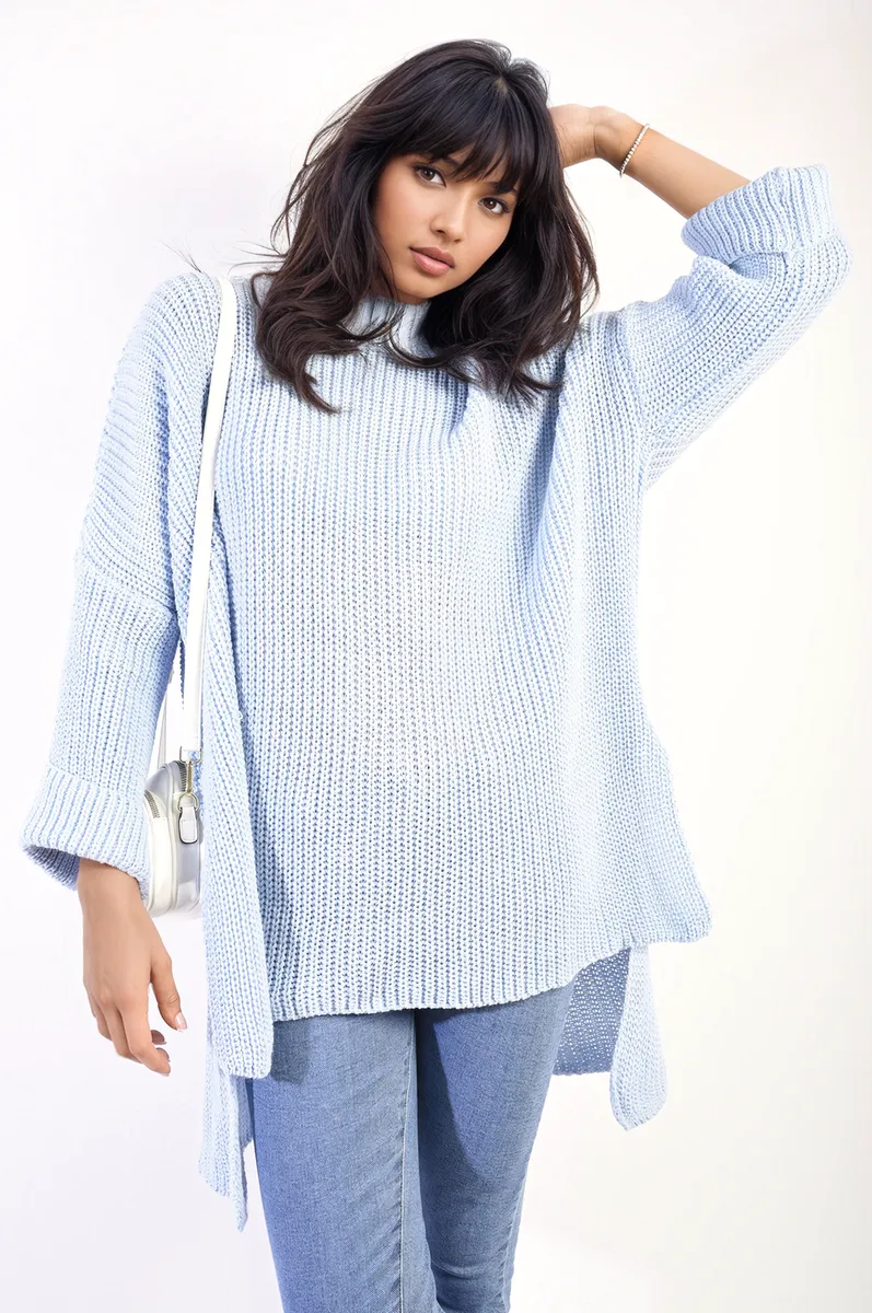 Honor High Neck Oversized Long Sleeve Knitted Jumper