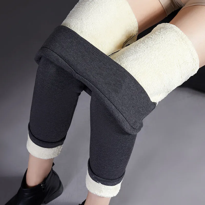 Lamb Fleece High Waist Stretch Thermal Pants