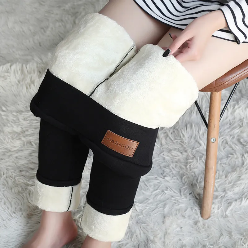 Lamb Fleece High Waist Stretch Thermal Pants