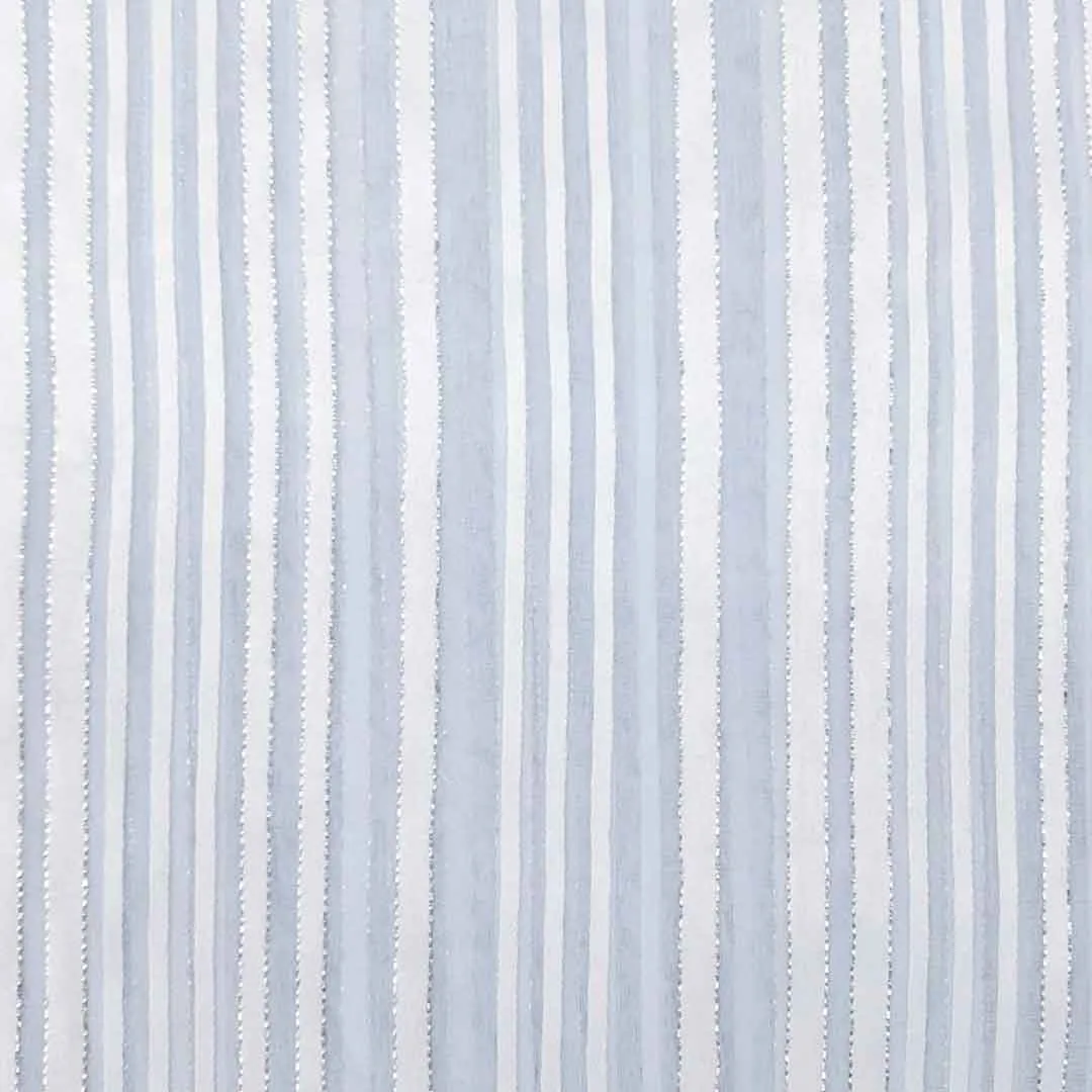 Light Blue Stripes Printed Georgette Fabric (Wholesale)