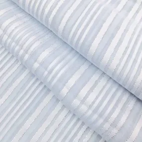 Light Blue Stripes Printed Georgette Fabric (Wholesale)