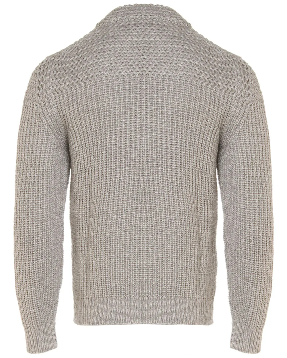 Light Grey Cashmere and Silk Mockneck Sweater