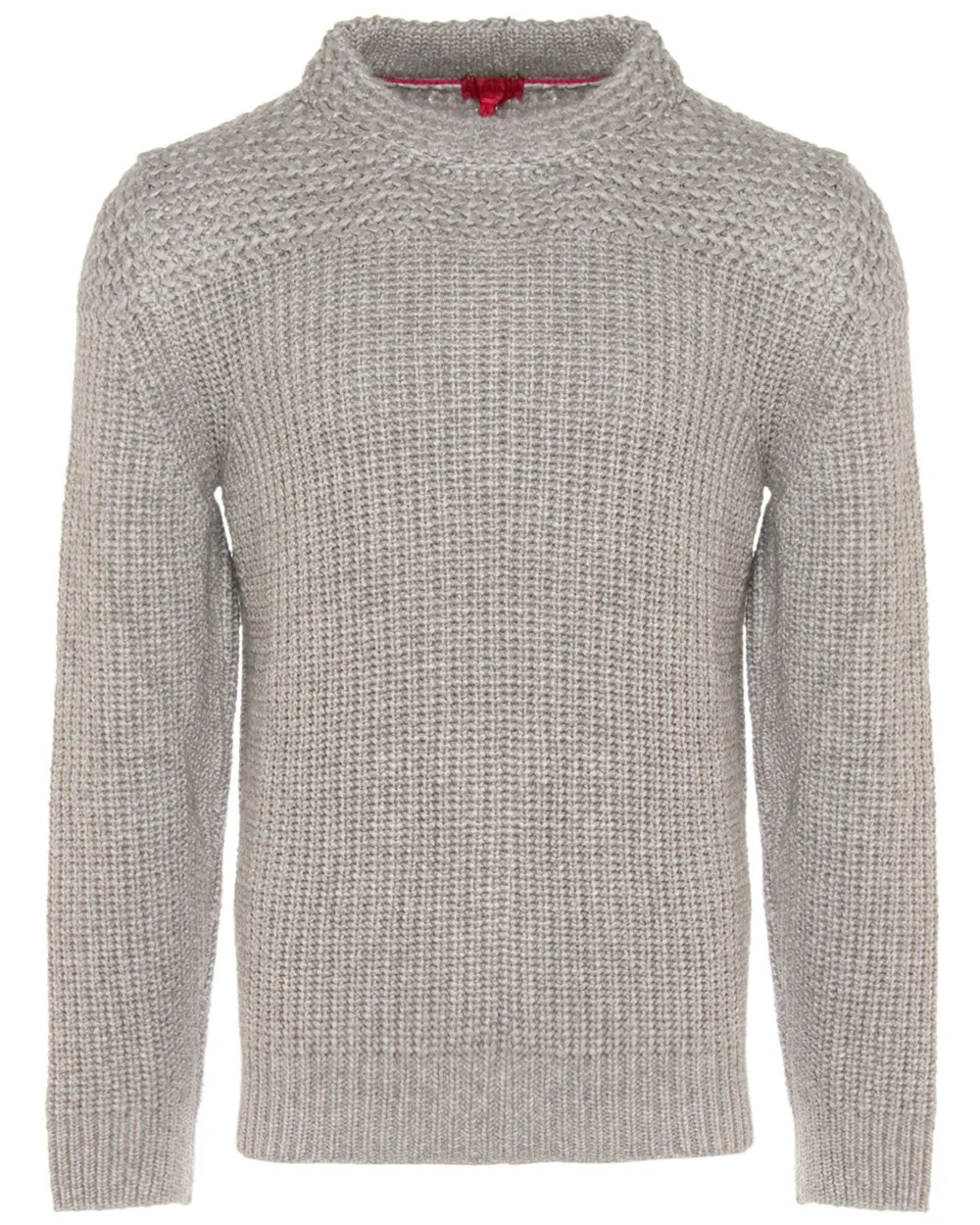 Light Grey Cashmere and Silk Mockneck Sweater