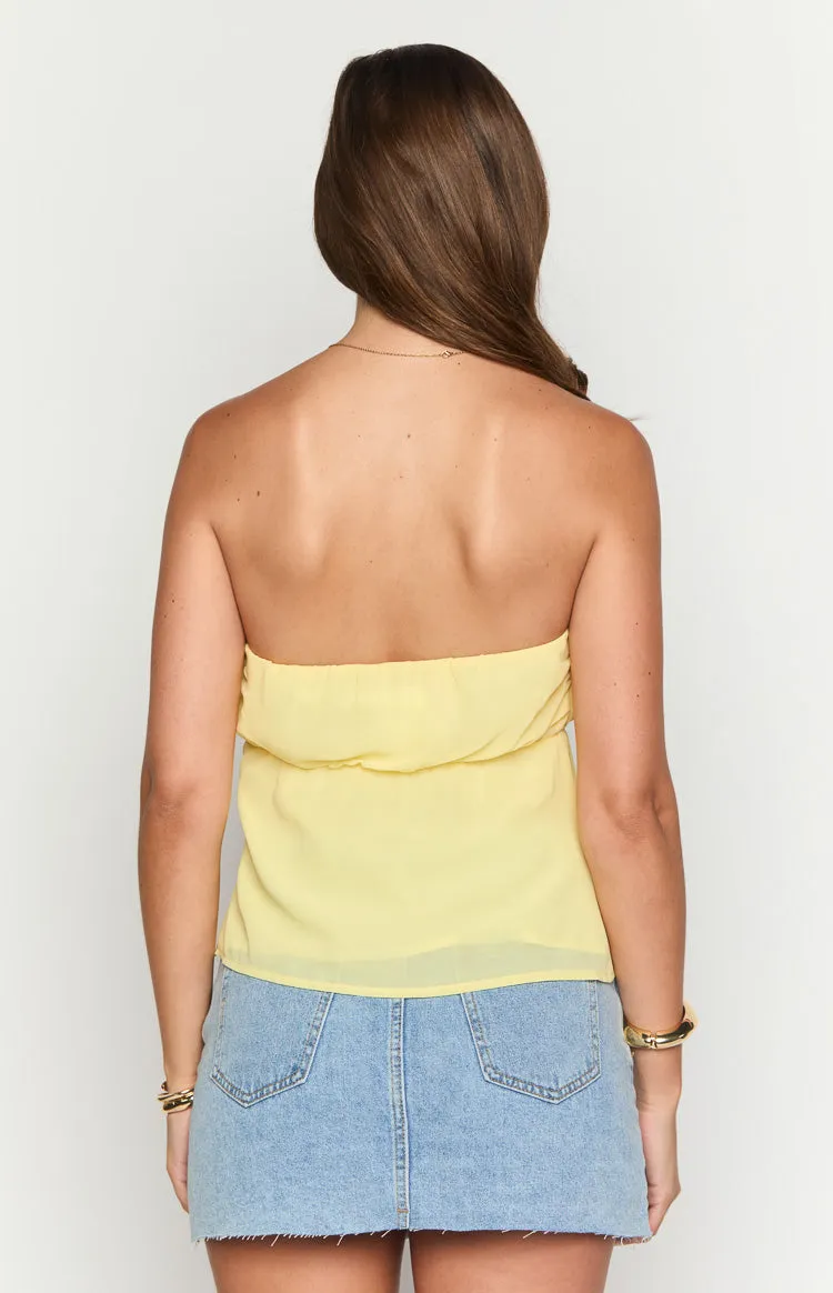 Lou Lou Yellow Strapless Top