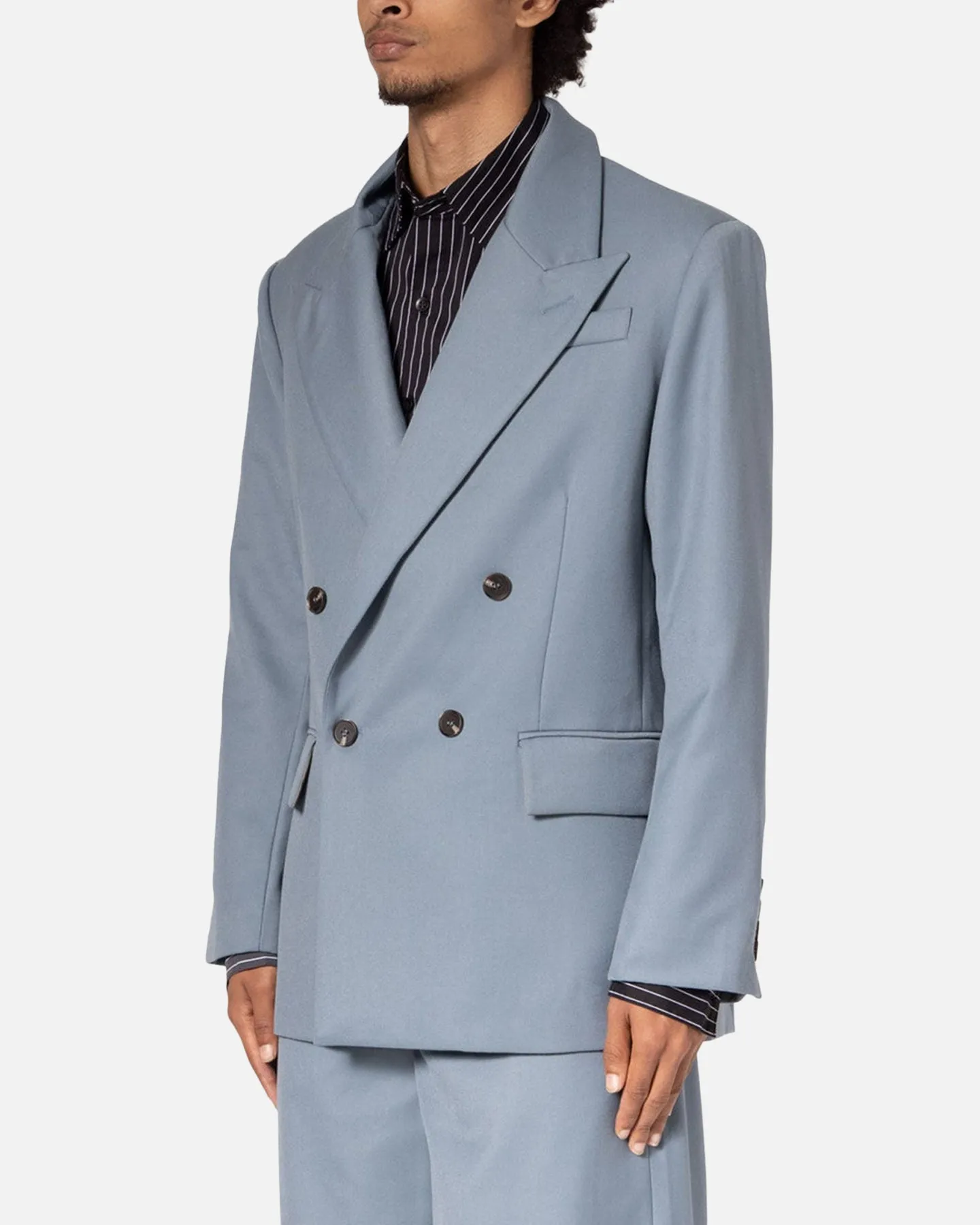 MNML Double Breasted Suit Jacket Teal