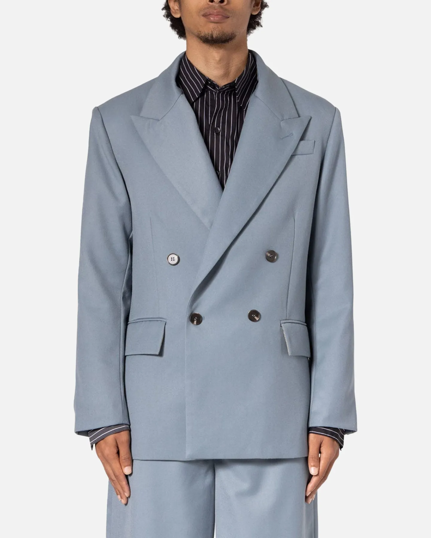 MNML Double Breasted Suit Jacket Teal