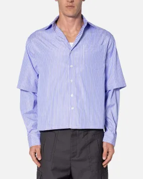 MNML Double Layer Pinstripe Shirt Blue