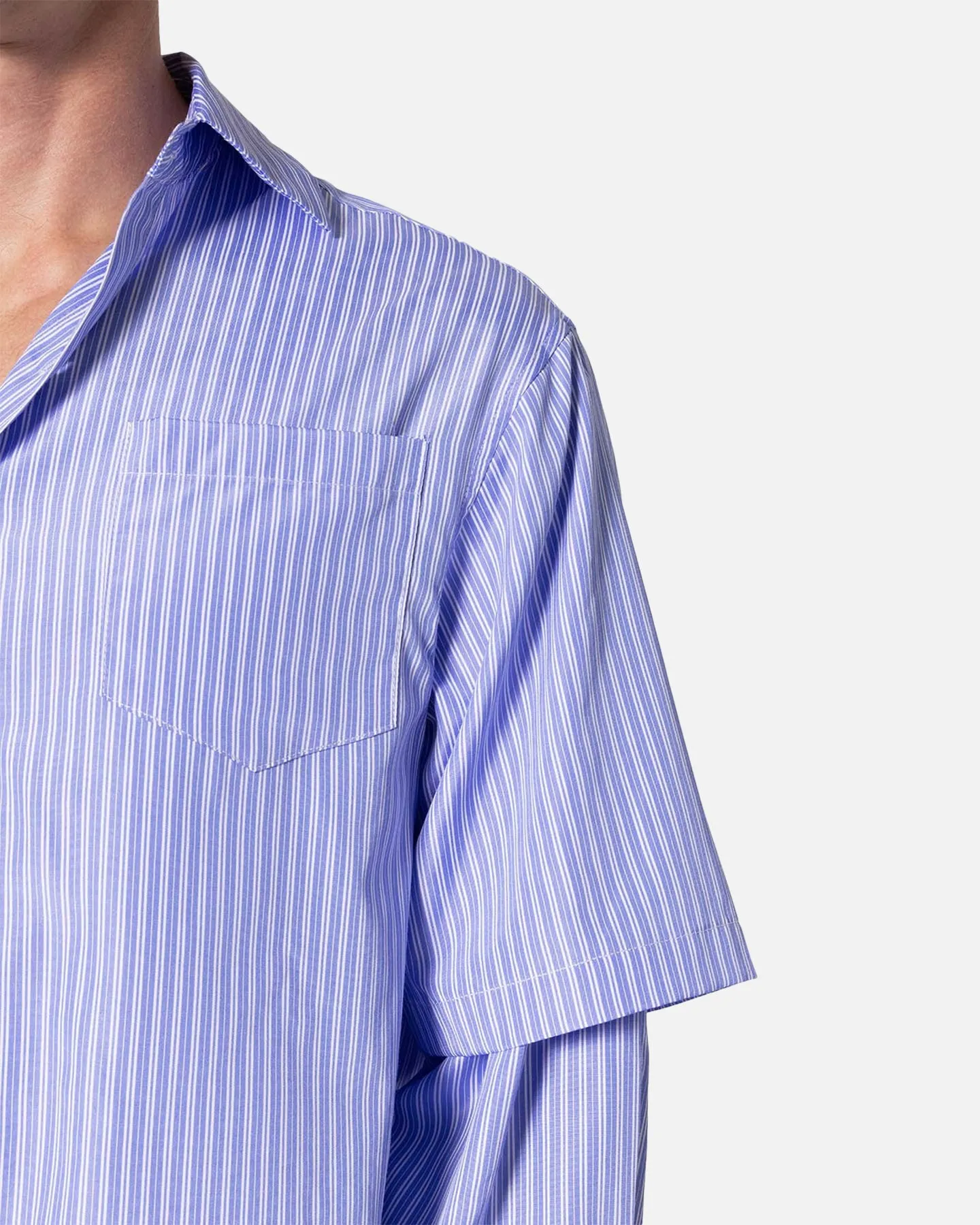 MNML Double Layer Pinstripe Shirt Blue