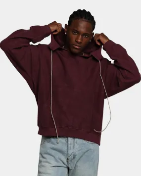 MNML Extended Drawcord Hoodie Burgundy