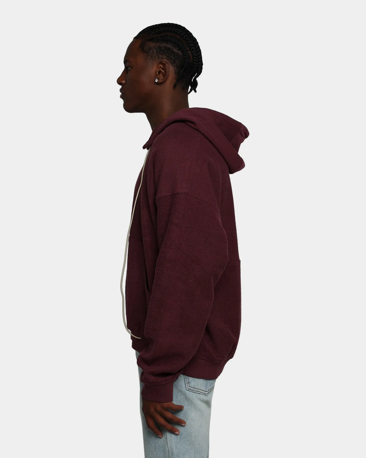 MNML Extended Drawcord Hoodie Burgundy