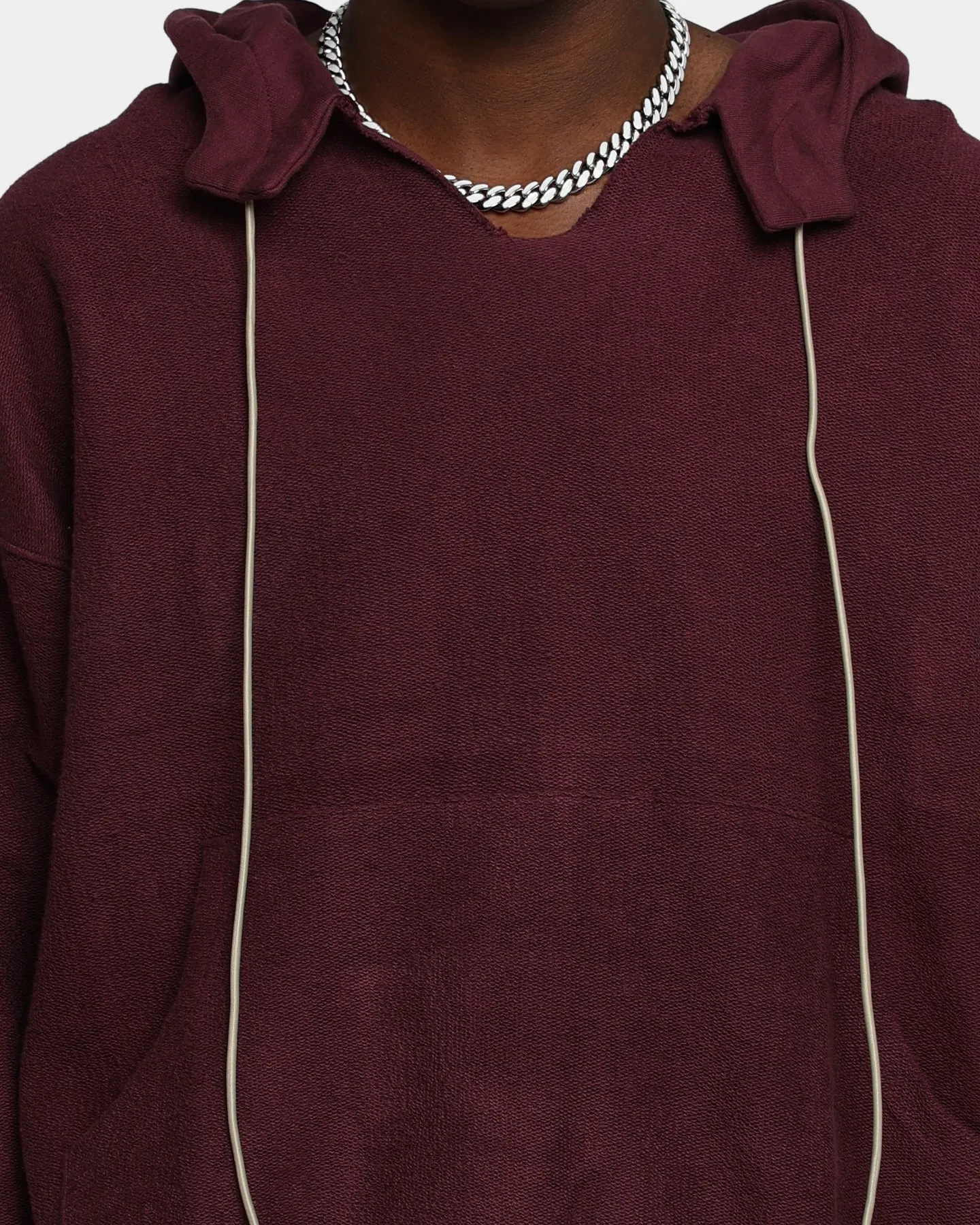 MNML Extended Drawcord Hoodie Burgundy