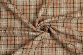 Multicolor Checks Wool Tweed Fabric