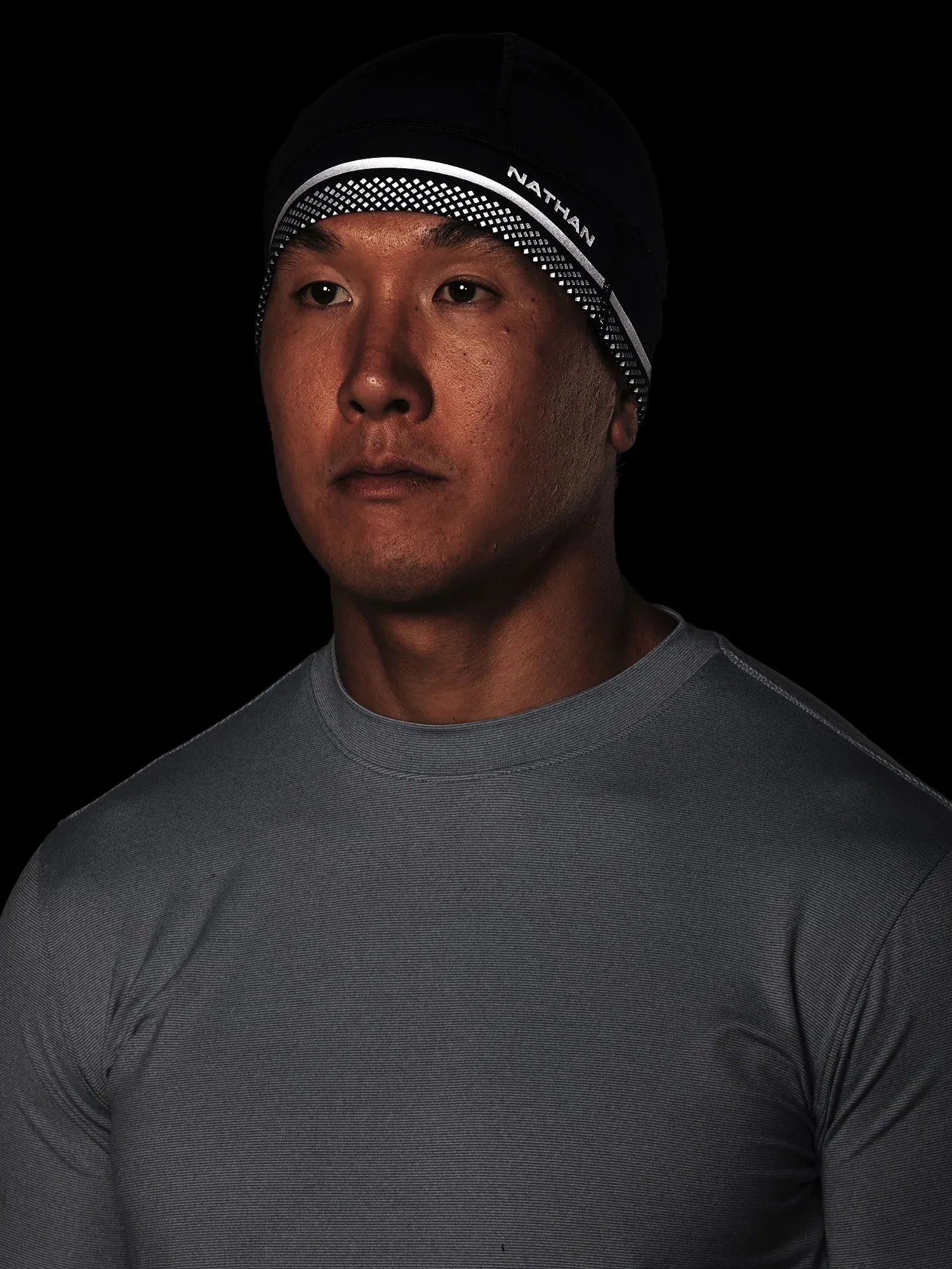 Nathan | HyperNight Reflective Beanie | Black/Geo