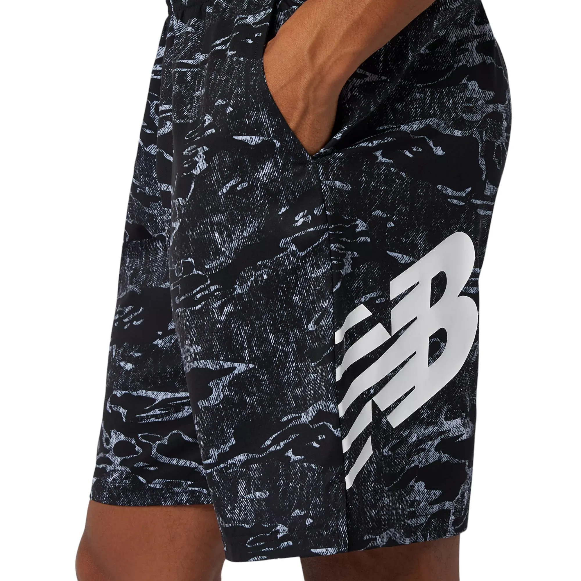 New Balance Tenacity 9-inch Printed Woven Shorts - Black