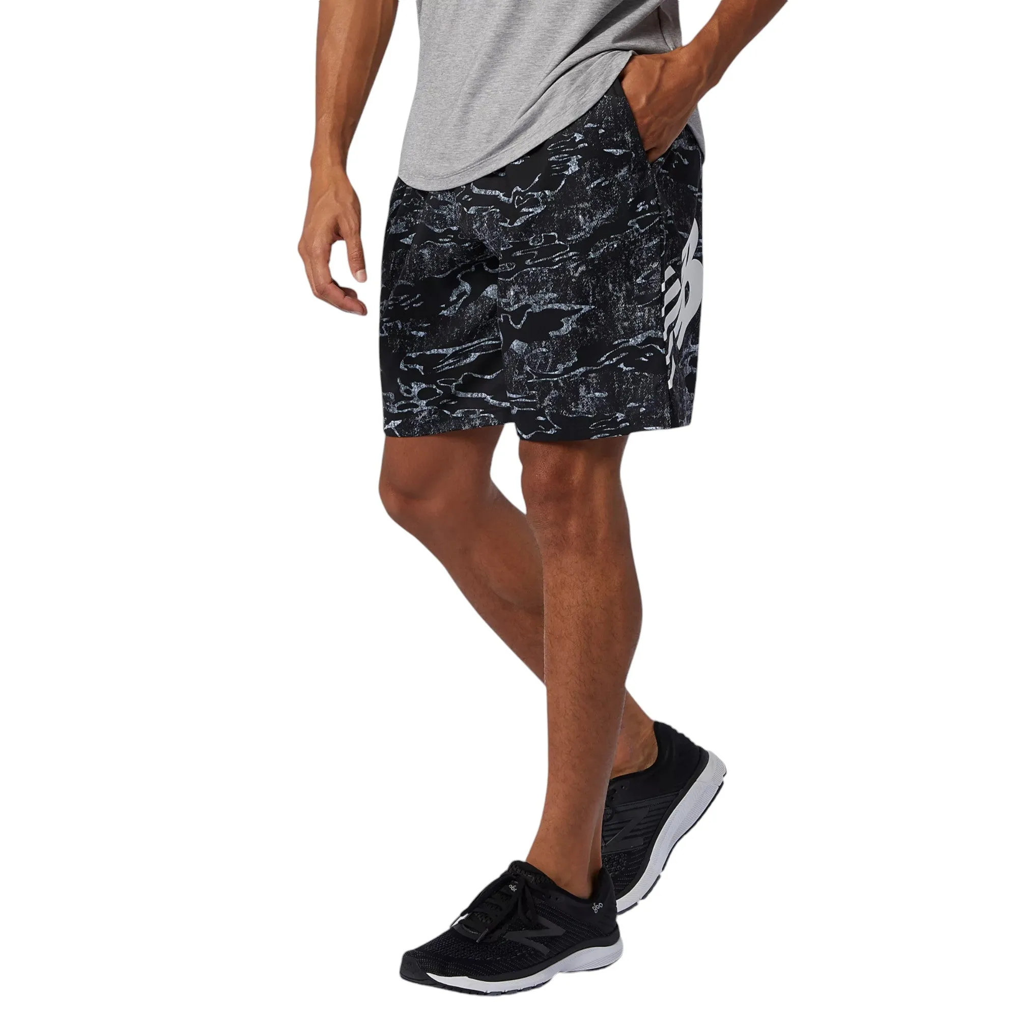 New Balance Tenacity 9-inch Printed Woven Shorts - Black