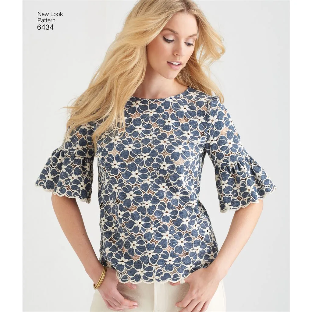 New Look Pattern 6434 Misses' Tops with Fabric Variations