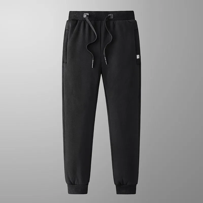 New Winter Thick Warm Fleece Sweatpants Men Joggers