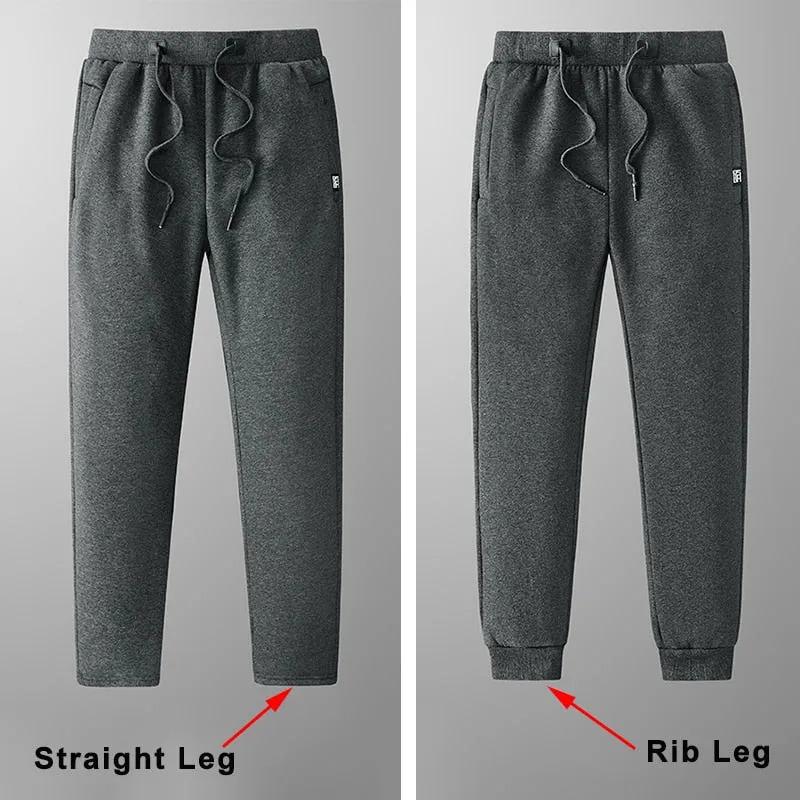 New Winter Thick Warm Fleece Sweatpants Men Joggers