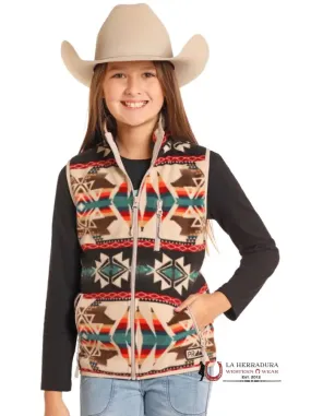 PANHANDLE AZTEC PRINTED FLEECE VEST