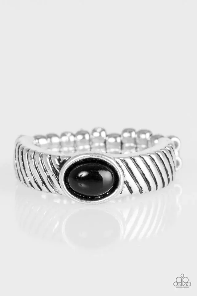 Paparazzi Accessories  - Zebra Zen #RBS1/D1 - Black Ring