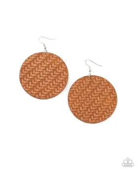 Plaited Plains Brown Earrings - Paparazzi Accessories