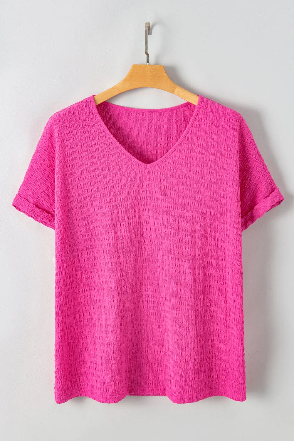 Plus Size Folded Sleeve T Shirt